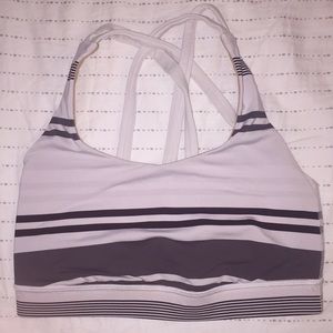 Lululemon strapy bra striped Sports bra size 2/4